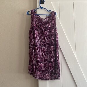 Purple Magenta Printed Tank New Directions